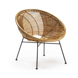 SILLON 72x78x80 MIMBRE NATURAL/METAL NEGRO