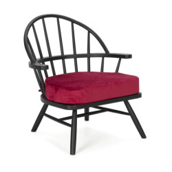 SILLON 73x71x77 MADERA NEGRO/TELA ROJO