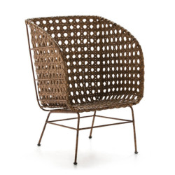 SILLON 73x73x106 METAL/MIMBRE MIEL