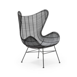 SILLON 74x81x110 MIMBRE NEGRO/METAL NEGRO