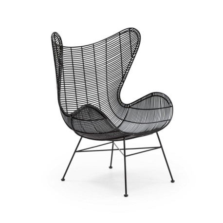 SILLON 74x81x110 MIMBRE NEGRO/METAL NEGRO