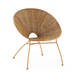 SILLON 75x71x77 METAL NARANJA/MIMBRE NATURAL