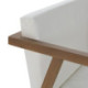 SILLON 77x75x80 TELA BLANCO/MADERA TECA