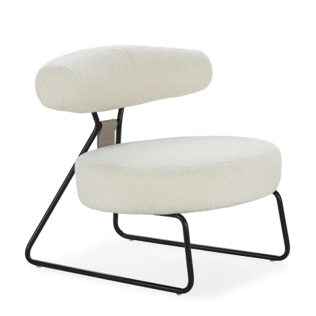 SILLON 77x86x73 TELA BLANCO/METAL NEGRO