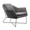 SILLON 78x87x74 TELA GRIS/POLIPIEL NEGRO/METAL NEGRO