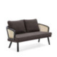 SOFA 150x75x86 MADERA NEGRO/TELA SOHO-100/RATAN NATURAL