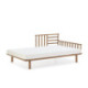 SOFA 170x80x70 MADERA TECA/TELA BLANCA