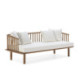 SOFA 180x80x68 MADERA TECA NATURAL/TELA BLANCO