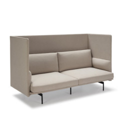 SOFA 186x82x115 METAL NEGRO/TELA SJ-21-1301 CREMA