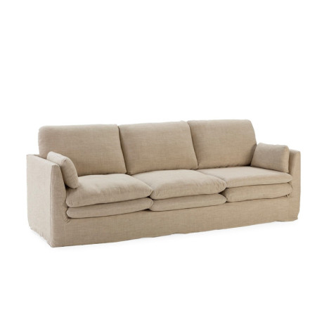 SOFA 4P 253x107x92 TELA VELAZQUEZ BLANCO NATUR