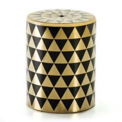 TABURETE 33x33x43 CERAMICA DORADO/NEGRO