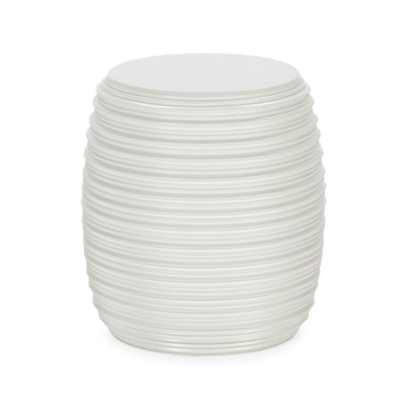 TABURETE 42x42x45,5 FIBRA DE PIEDRA BLANCO MATE