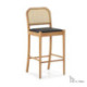 TABURETE ALTO 43x47x97 MADERA NATURAL/POLIPIEL XH 23B NEGRO/RATAN NATURAL