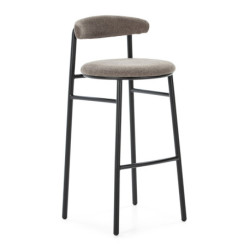 TABURETE ALTO 44x46x94 METAL NEGRO/TELA SOHO-103 GRIS