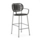 TABURETE ALTO 51x51x102 METAL NEGRO/MIMBRE NEGRO