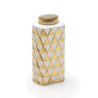 TIBOR 13x10x27 CERAMICA BLANCO/DORADO