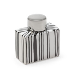 TIBOR 13x7x14 CERAMICA BLANCO/NEGRO/PLATA