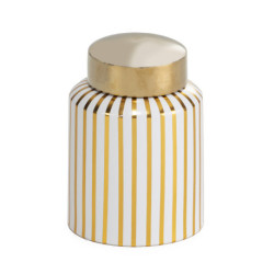 TIBOR 15x15x20 CERAMICA BLANCO/DORADO
