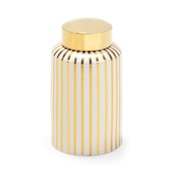 TIBOR 16x16x27 CERAMICA BLANCO/DORADO