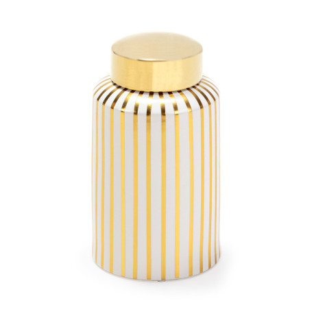 TIBOR 16x16x27 CERAMICA BLANCO/DORADO