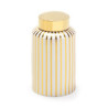 TIBOR 16x16x27 CERAMICA BLANCO/DORADO