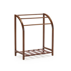 TOALLERO 76x40x91 MADERA MARRON/CUERO