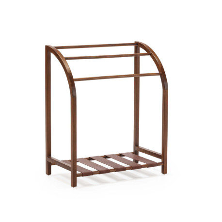 TOALLERO 76x40x91 MADERA MARRON/CUERO