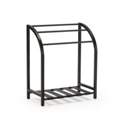 TOALLERO 76x40x91 MADERA NEGRO/CUERO