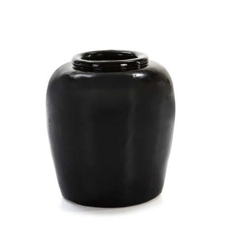 VASIJA 50x50x62 GRES NEGRO