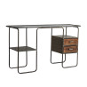 VICAL HOME / MESA ESCRITORIO ESTILO INDUSTRIAL COMBINADO DM/VIDRIO.