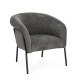 SILLON TAPIZADO POLIESTER GRIS PATAS METAL