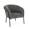 SILLON TAPIZADO POLIESTER GRIS PATAS METAL