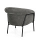 SILLON TAPIZADO POLIESTER GRIS PATAS METAL