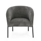 SILLON TAPIZADO POLIESTER GRIS PATAS METAL