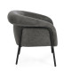 SILLON TAPIZADO POLIESTER GRIS PATAS METAL