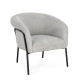 SILLON TAPIZADO POLIESTER GRIS CLARO PATAS METAL