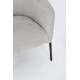 SILLON TAPIZADO POLIESTER GRIS CLARO PATAS METAL