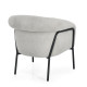 SILLON TAPIZADO POLIESTER GRIS CLARO PATAS METAL