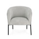 SILLON TAPIZADO POLIESTER GRIS CLARO PATAS METAL