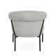 SILLON TAPIZADO POLIESTER GRIS CLARO PATAS METAL