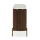 APARADOR 180x45x85 MADERA NATURAL/MARMOL BLANCO/METAL DORADO