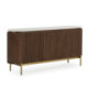 APARADOR 180x45x85 MADERA NATURAL/MARMOL BLANCO/METAL DORADO