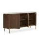 APARADOR 180x45x85 MADERA NATURAL/MARMOL BLANCO/METAL DORADO