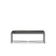 BANCO 132x33x48 METAL NEGRO/TELA GRIS CLARO/P.PIEL NEGRO