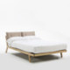 CAMA 150x227x90 MADERA FRESNO/TELA BEIG