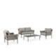 CONJUNTO SALON TERRAZA 80x77x79/147x77x79/110x66x37 METAL/CUERDA GRIS OSCURO