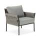 CONJUNTO SALON TERRAZA 80x77x79/147x77x79/110x66x37 METAL/CUERDA GRIS OSCURO
