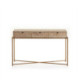 CONSOLA 120x35x76 MADERA BLANCO LAVADO/METAL DORADO FONDO 35 CM