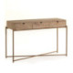 CONSOLA 120x35x76 MADERA BLANCO LAVADO/METAL DORADO FONDO 35 CM