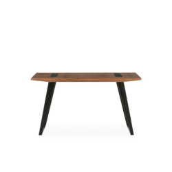 ESCRITORIO 140x60x75 MADERA NOGAL/METAL NEGRO MATE